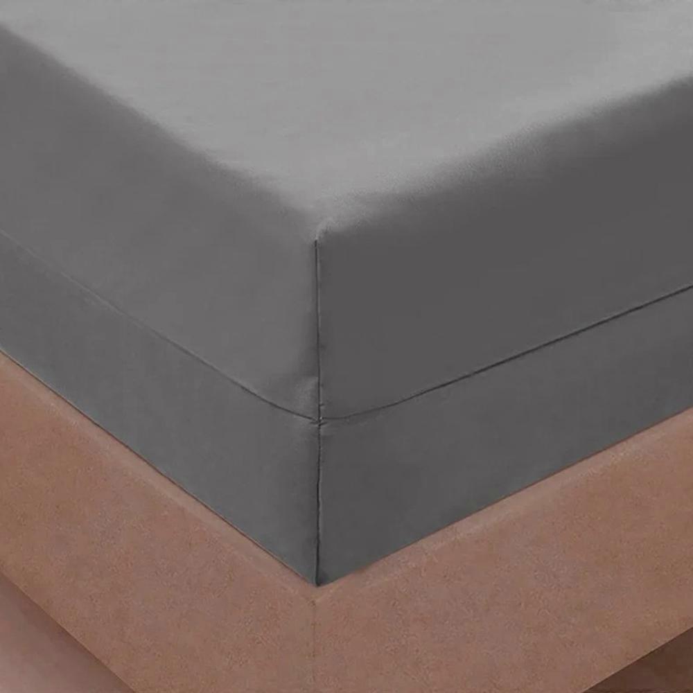CL014 160x200 + 30CM Poliéster Macio Pongee Capa de Colchão Protetor Lençol-Cinza