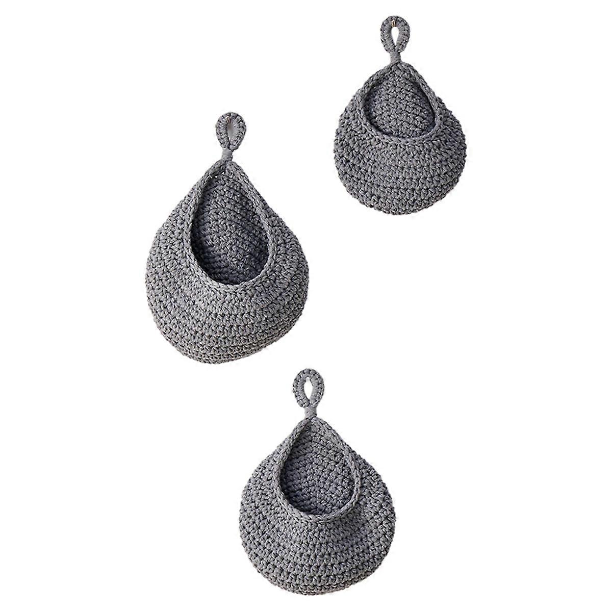 3 Pack Woven Produce Holder Vegetable Hanging Basket A