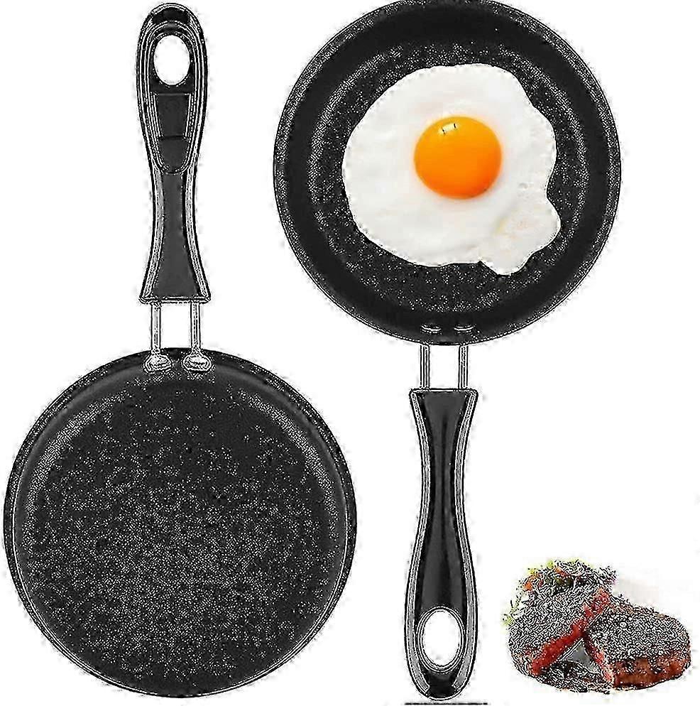 2 Pieces Mini Omelette Pan, Mini Frying Pan, Mini Non Stick Skillet, Fried Egg