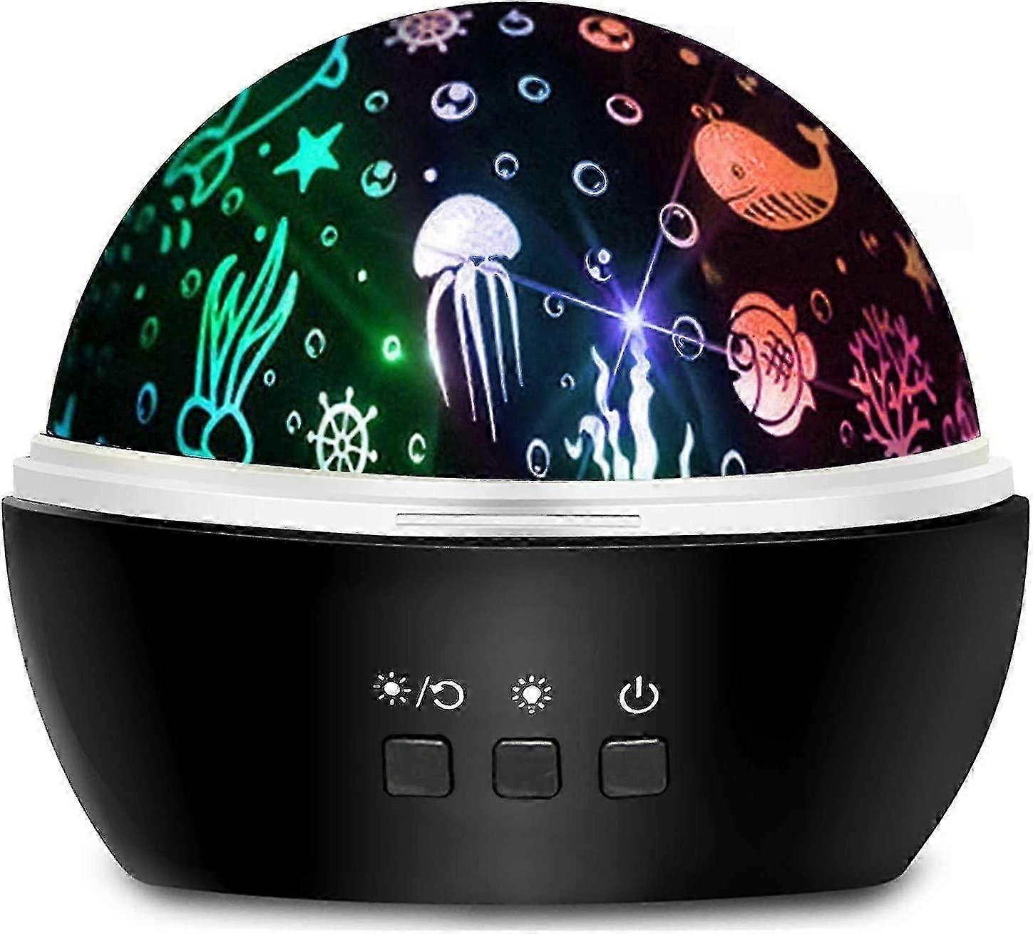Veilleuse pour bébé, projecteur LED rotatif à 8 couleurs avec projection d'étoiles