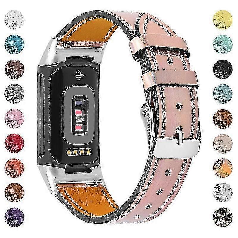 For Charge 5/6 - Myk justerbar erstatningsstropp Fitbit Charge 6 rosa gull
