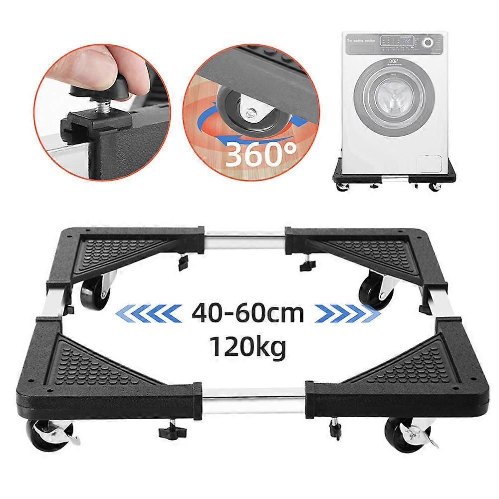 Rubber Wheel 40cm-60cm Mobile Fridge Base,Washing Machine Stand with Wheels, Adjustable Furniture Dolly for Washer, Refrigerator and Dryer