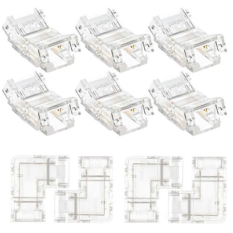 10PCS 2 Pin 8Mm Cob LED Connector Kit for 8Mm Cob LED Strip Lights