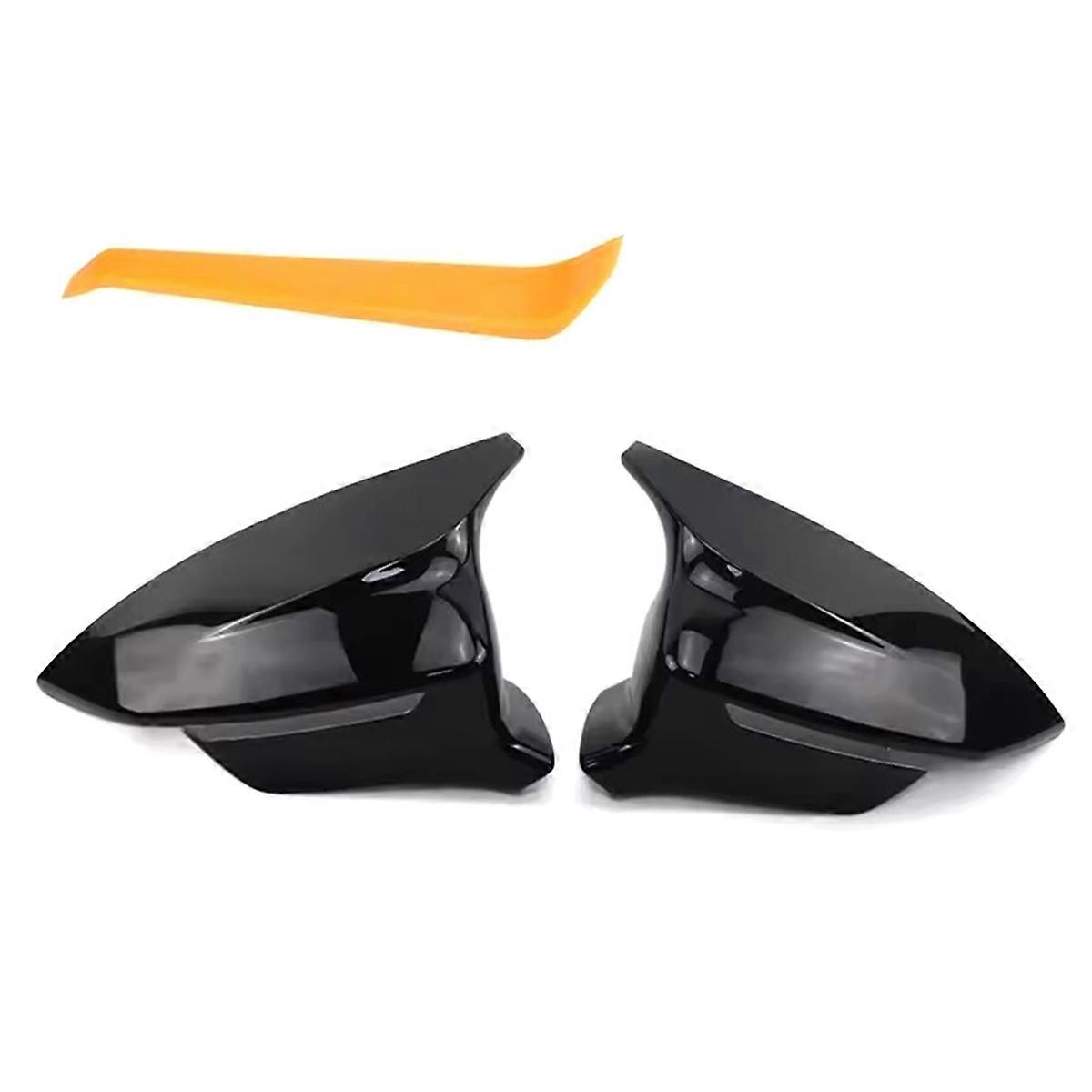 2 Pieces Glossy Black Rearview Exterior Side Mirror Caps for Seat Ateca KH7 Tarraco KN2 2016-2024