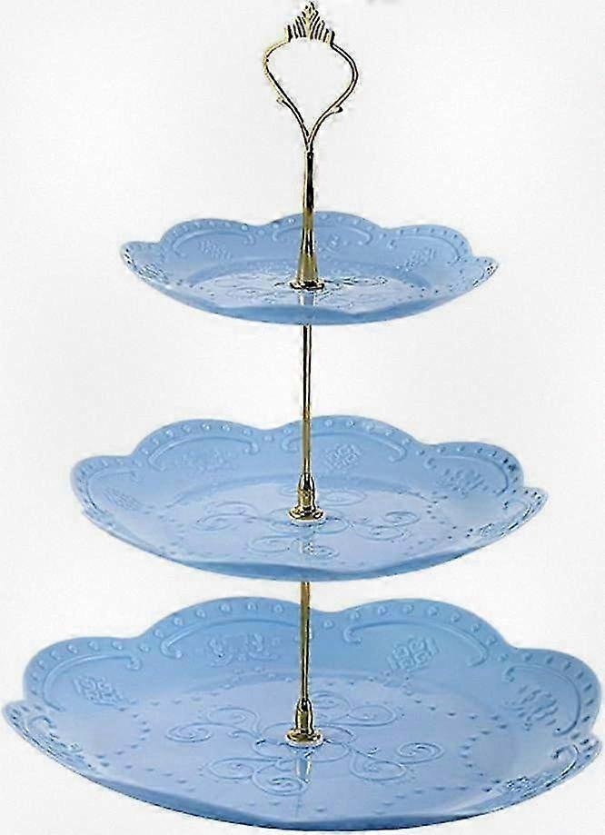 3-Level Dessert Display Plate for Sweets, Cupcakes, and Fruit Buffet Serving