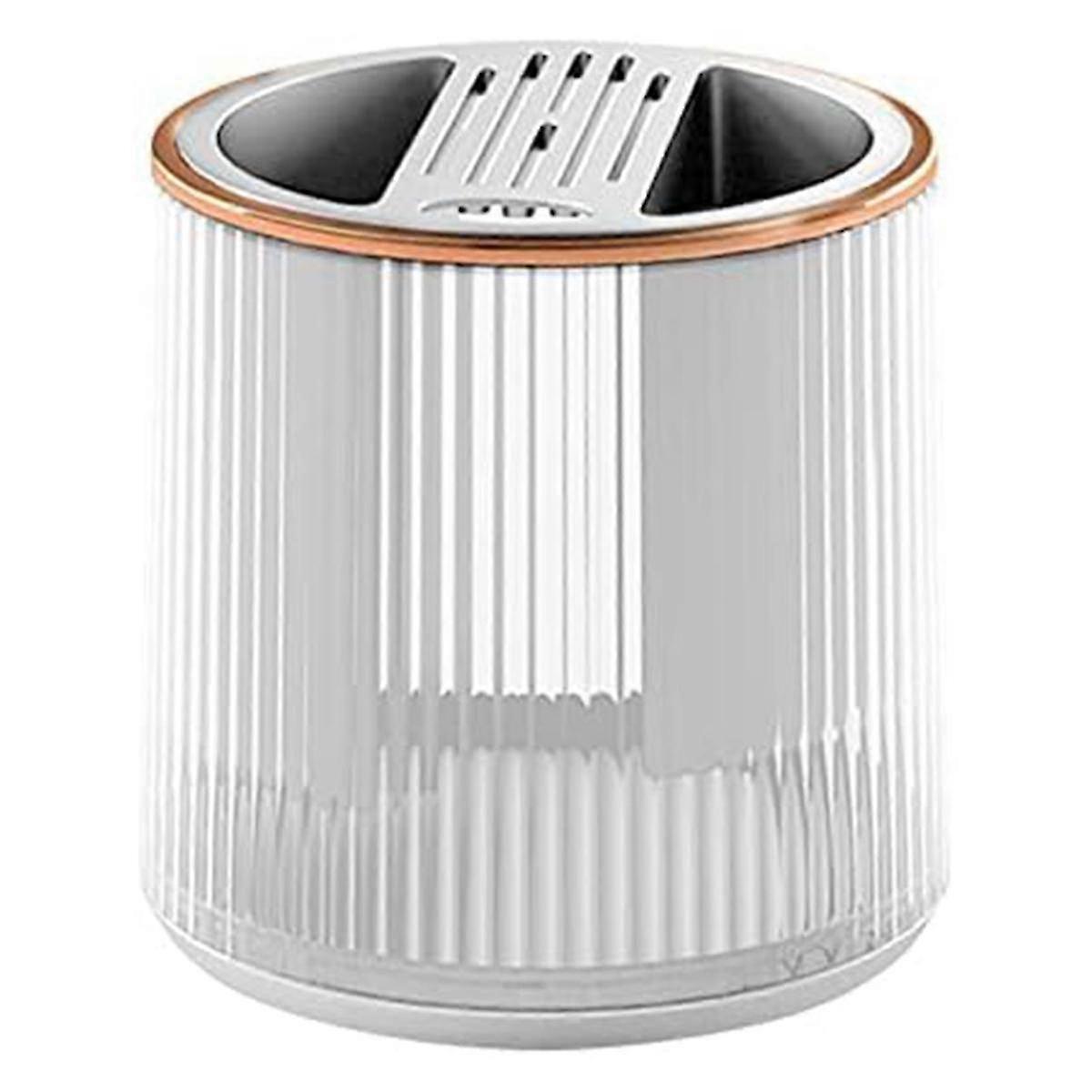 Rotating Kitchen Utensil Holder with Flatware Storage and Cooking Utensil Organizer