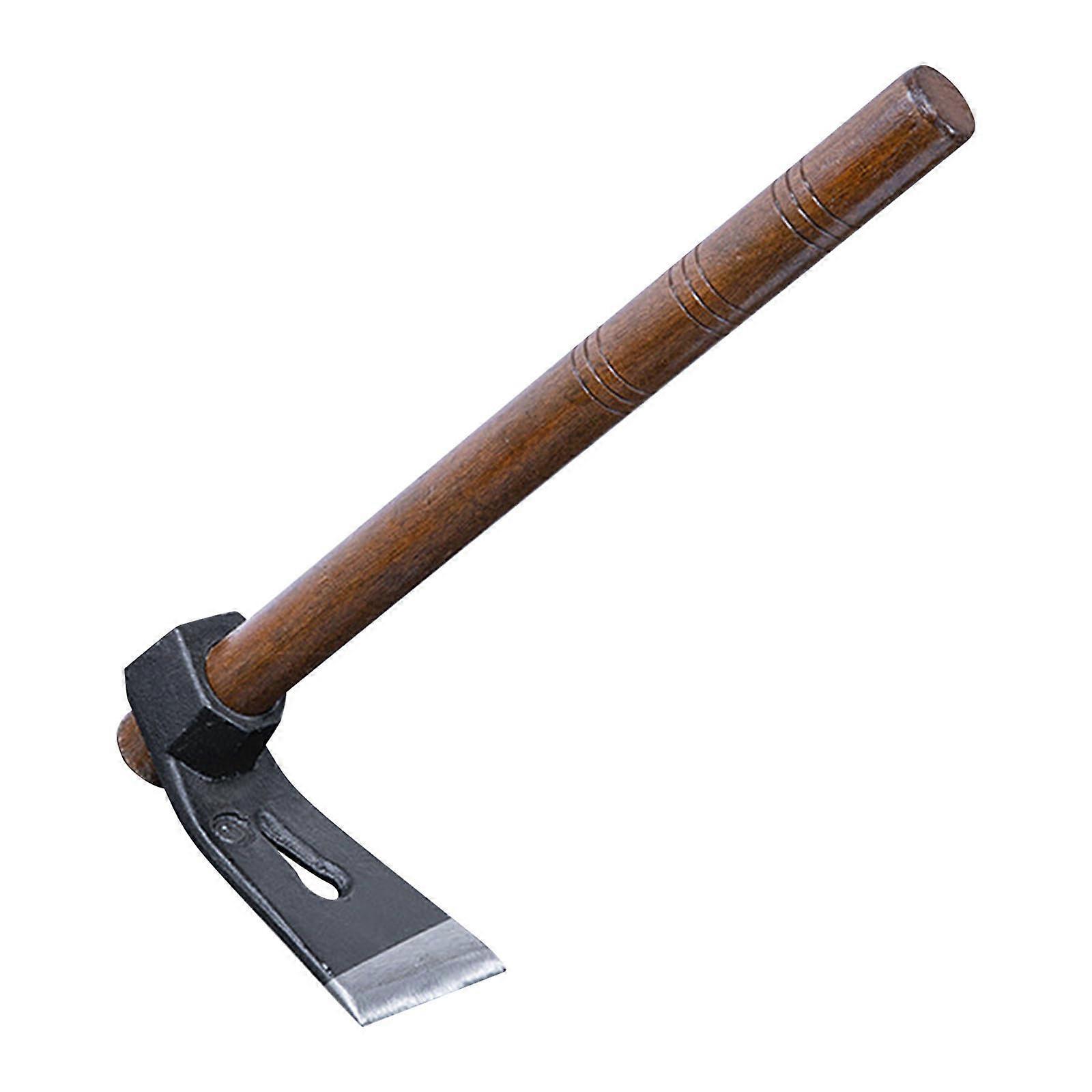 15.7 Inch Garden Hoe, Mini Action Hoe for Loosening Soil and Weeding, Knockable and Removable Nails, Hand Long Handle Weed Garden Tool (L)