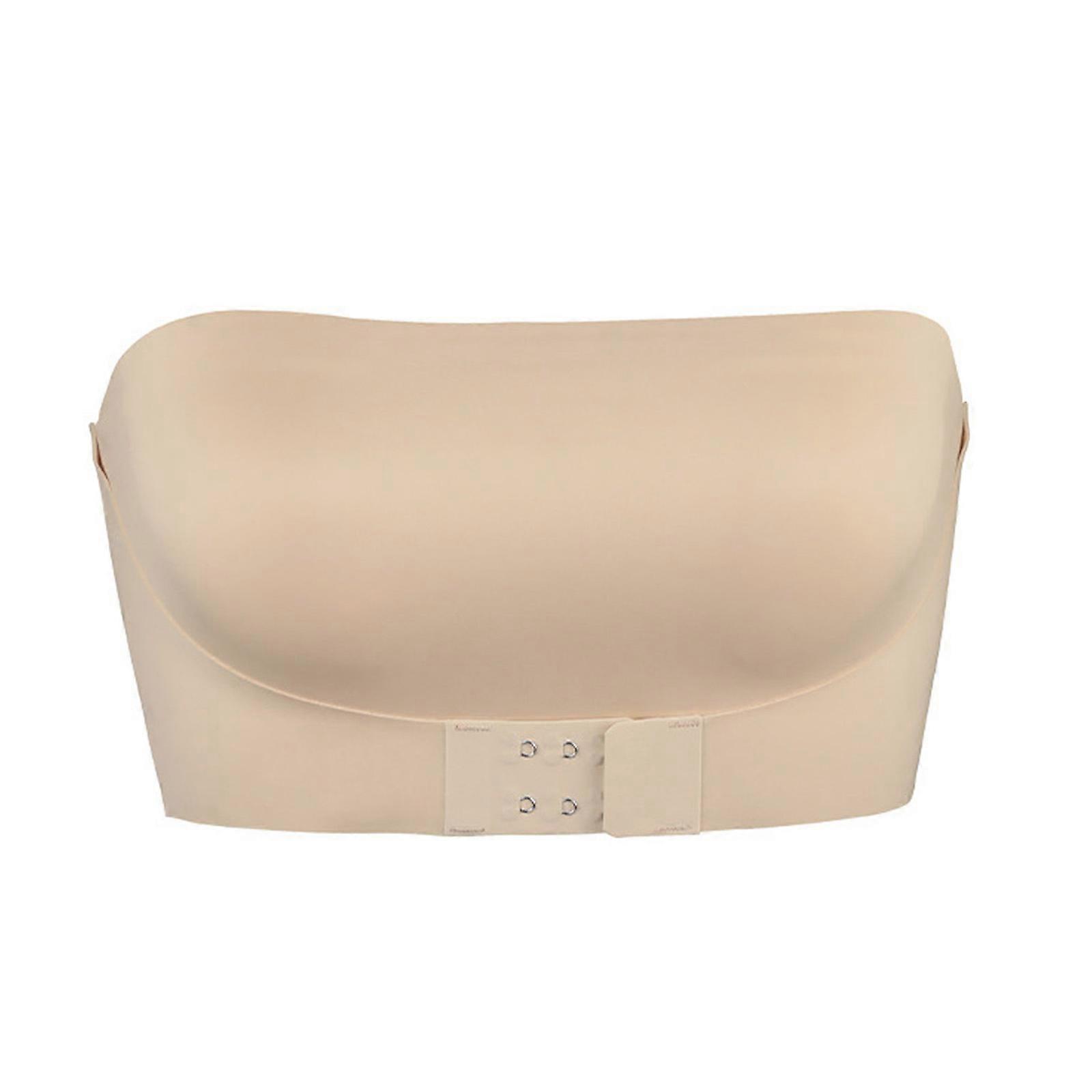 Sutiã Cai-cai sem alças com fecho frontal feminino Antiderrapante Silicone Sem fio Tubo Top Push Up Bralette Roupa íntima Lingerie cor XL