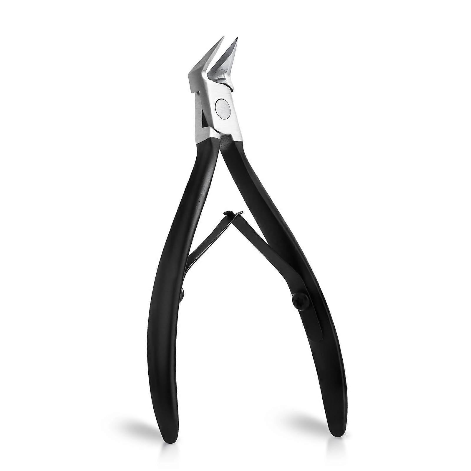 Flat Knife Toenail Scissors for Thick Nails, Sharp Pointed Design, Stainless Steel Construction, Black Finish