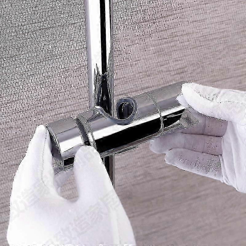 Support de douche à main remplaçable, support de pomme de douche, abdos chromés (argent)