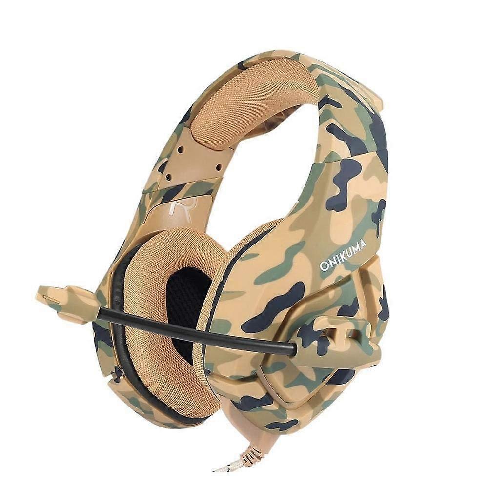 Army Style Wired Noise Canceling Gaming Stereo Headphone with Comfortable Fit, Adjustable Mic, and Enhanced Bass Sound