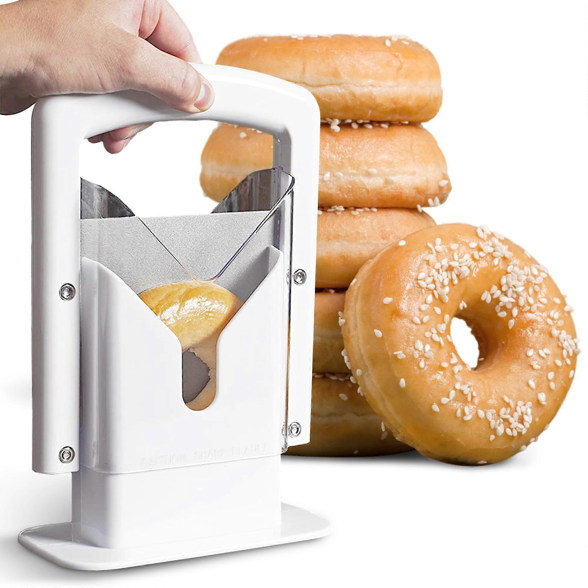 Bagel Slicer, Bagel Cutter with Sharp Serrated Stainless Steel Blade for Cutting Bagels up to 2 inches thick and 4.5 inches in diameter
