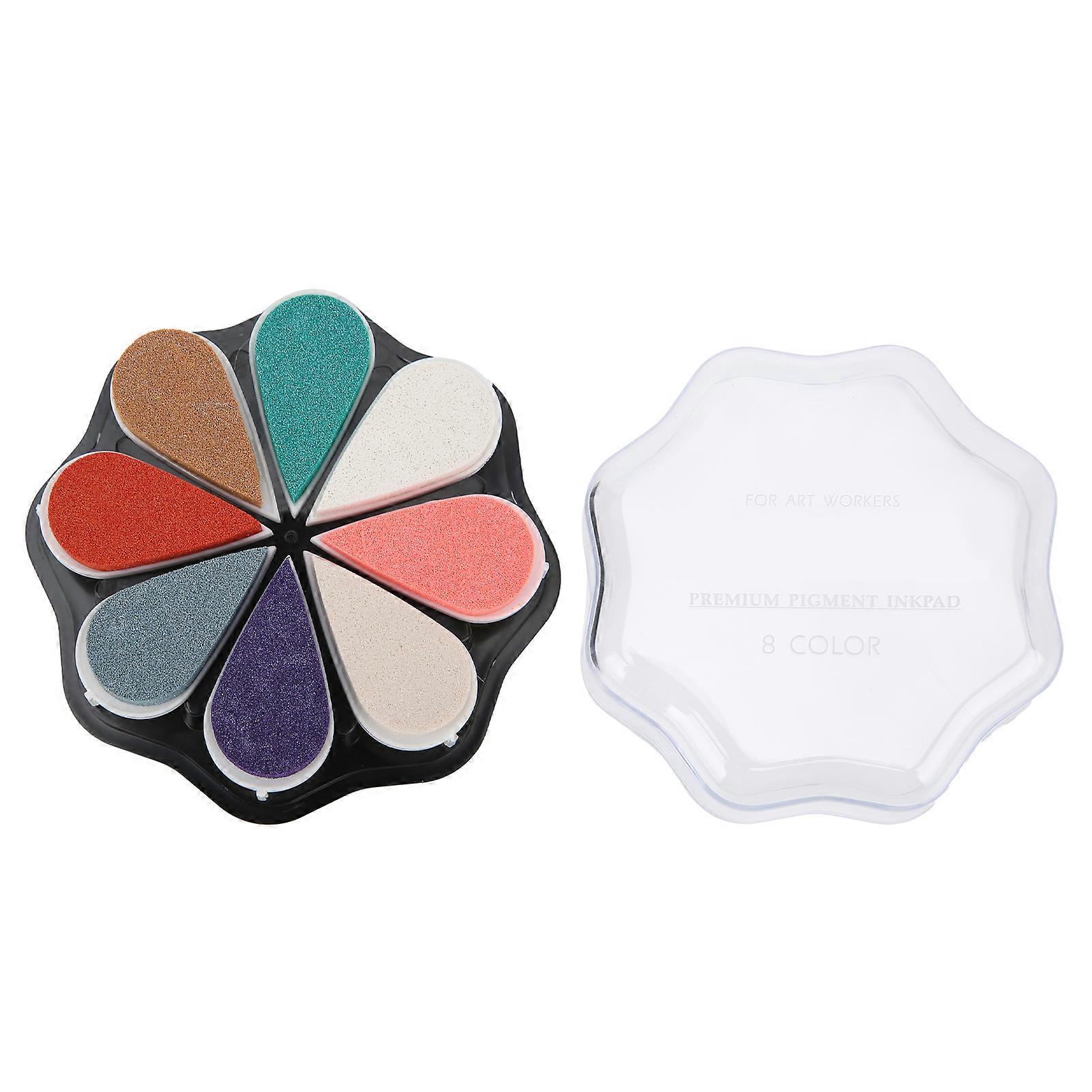 Stamp Pad Petal Shape Finger Creativity Ink Pad for DIY HandMade Office Supplies(1036 The Magic Day )