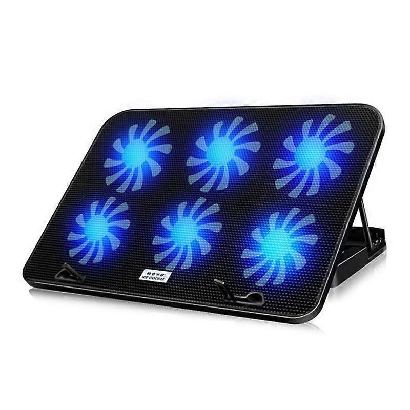 6 ventiladores silenciosos Notebook Cooler base ventilada ergonômica para laptops de 11-18 polegadas