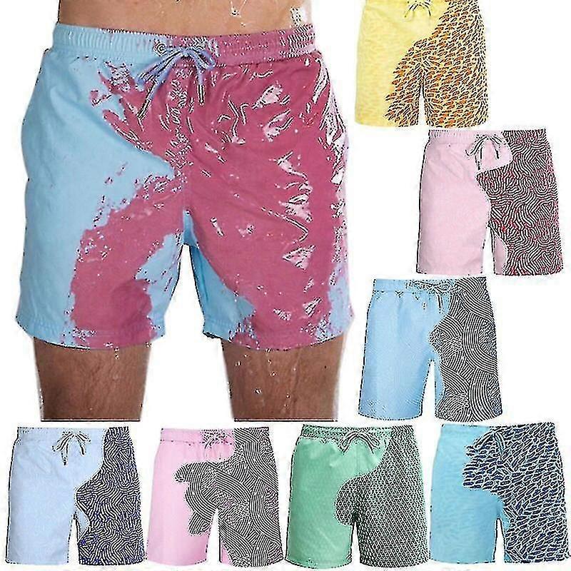 男性用 色替えショーツ 夏 ジョギング 通気性 フィットネス ランニング レジャー 速乾 変色 ビーチサーフ