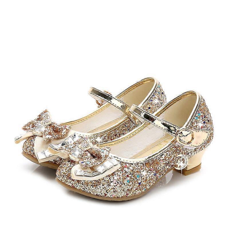 بنات Diamante Bowknot الترتر أحذية الأميرة أطفال كعب منخفض محكمة حفل زفاف صنادل بريق الرقص ماري جين