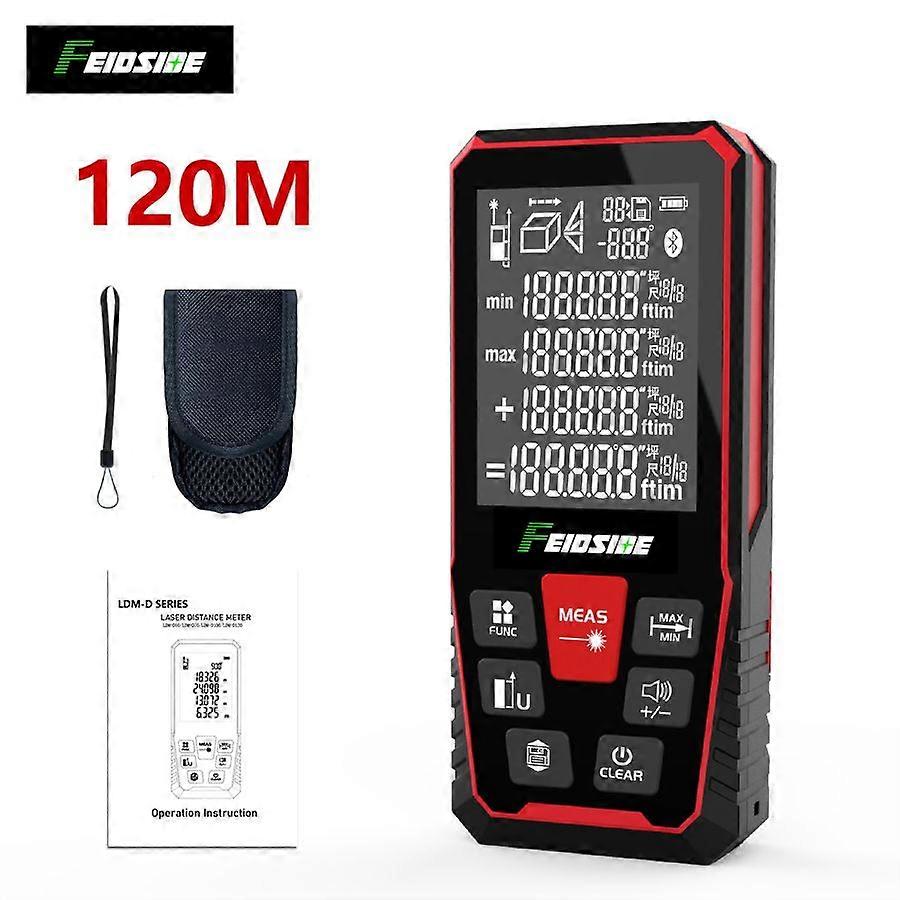 FEIDSIDE Télémètre laser Ruban à mesurer numérique 100M 120M Télémètre haute précision Trena avec angle électronique