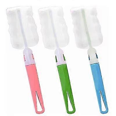 Long-handled Sponge Bottle Cleaning Brushes Set of 3