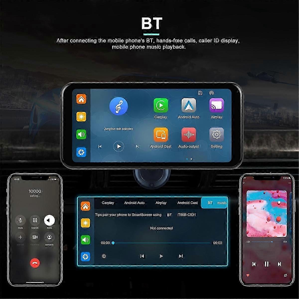 6.25In Screen MP5 Player Portable Bluetooth Car Radio Wireless Carplay Android Car Universal Multimedia -with Camera