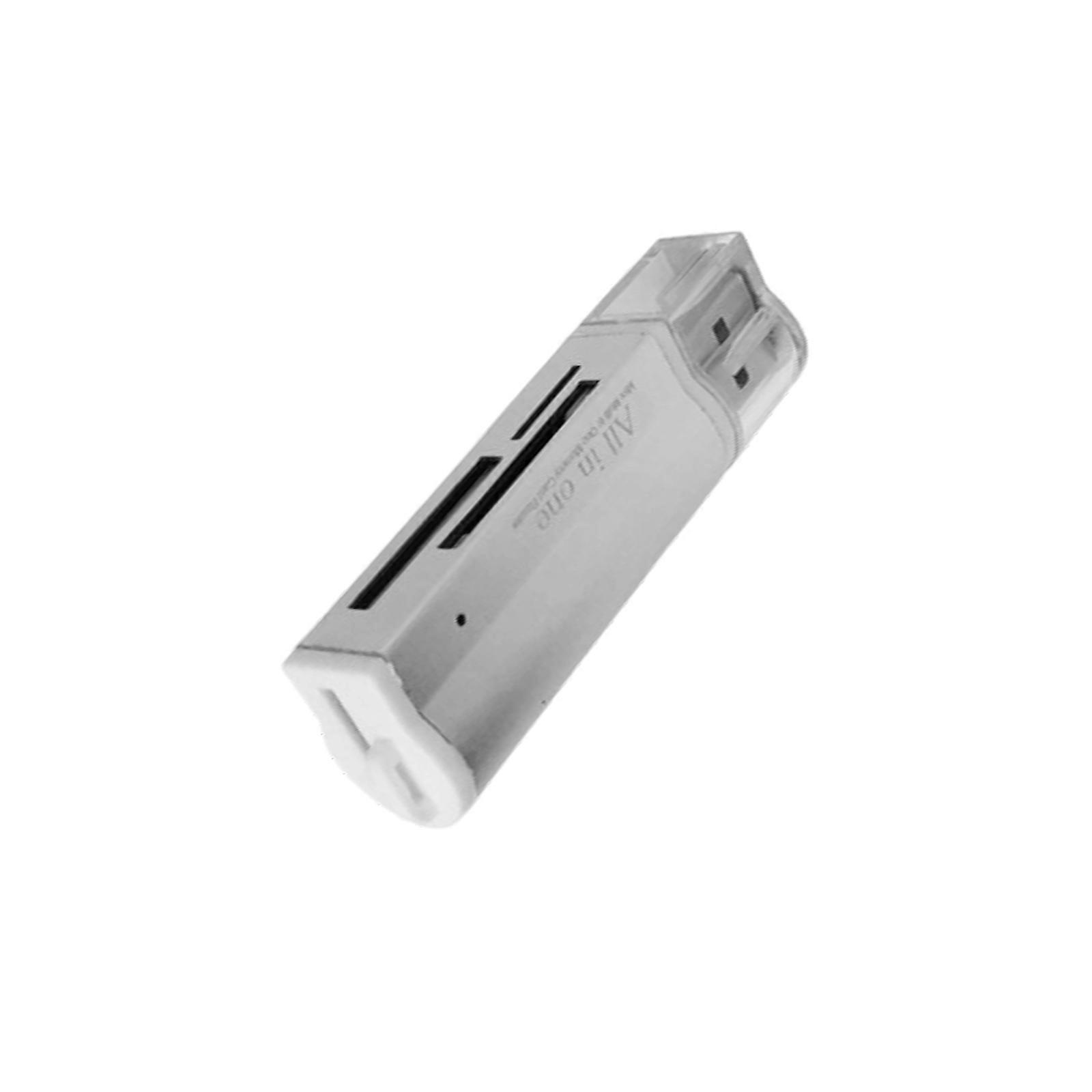 Multifunction USB2.0 All in1 Memory Card Reader Adapter for SDTF MS M2s Cards  Silver grey
