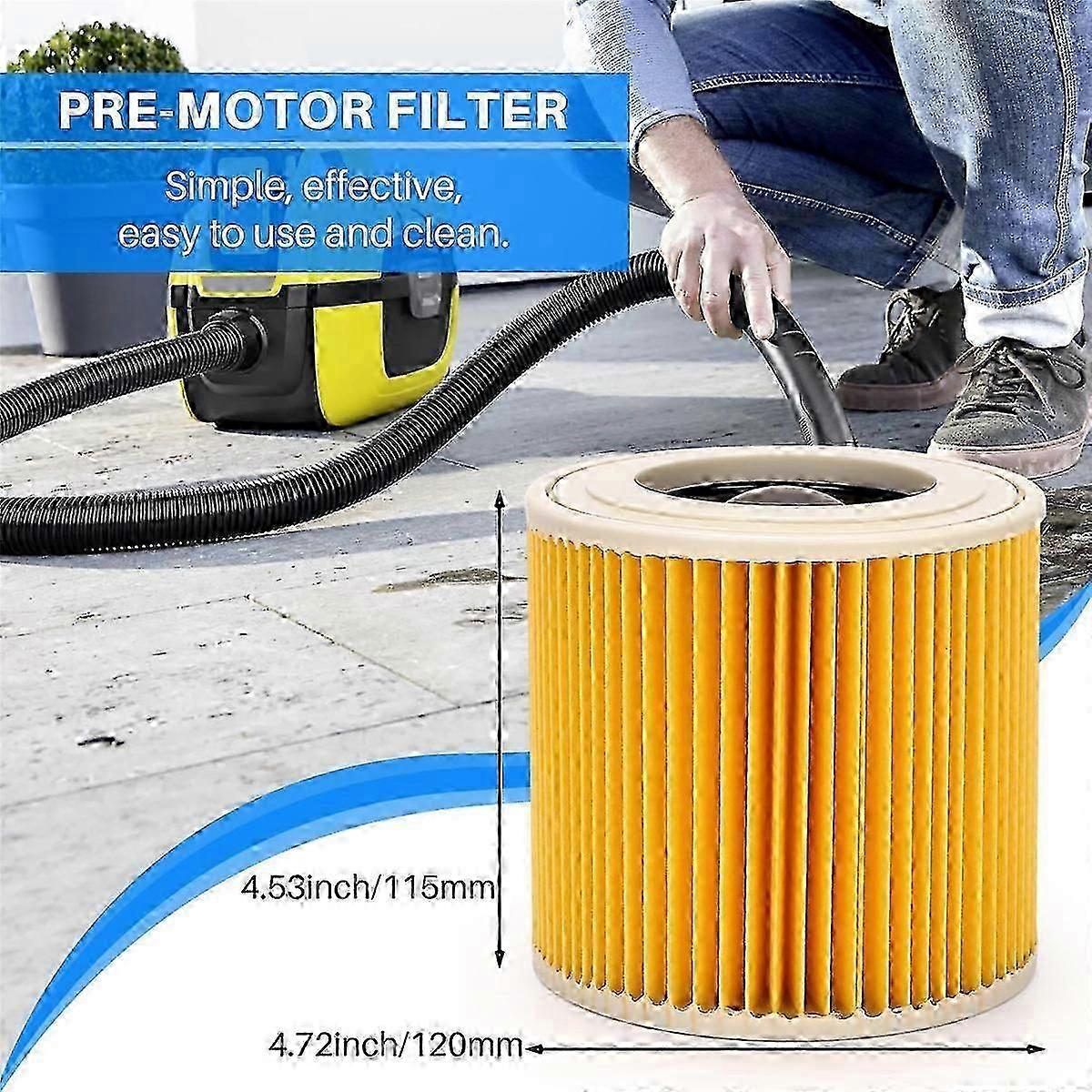 suitable for Cartridge Filter for Karcher Vacuum Cleaner WD3 Premium WD2 WD3 WD1 MV3 MV2 WD 3 P Extension Kit Aga-CHENG DU SI XI