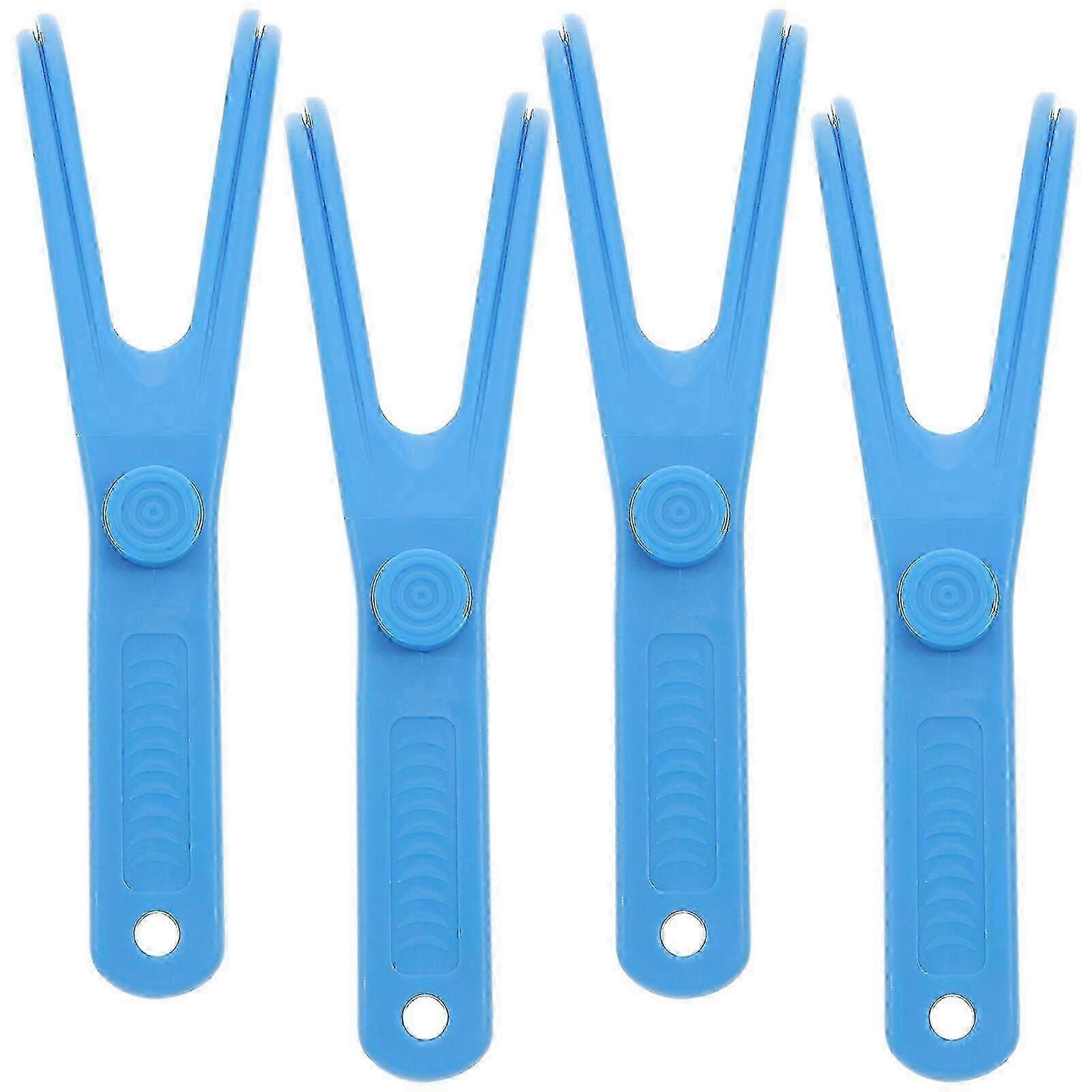 4pcs Dental Floss Holder Replacements Plastic Floss Handles For Tooth Cleaning (random Color)