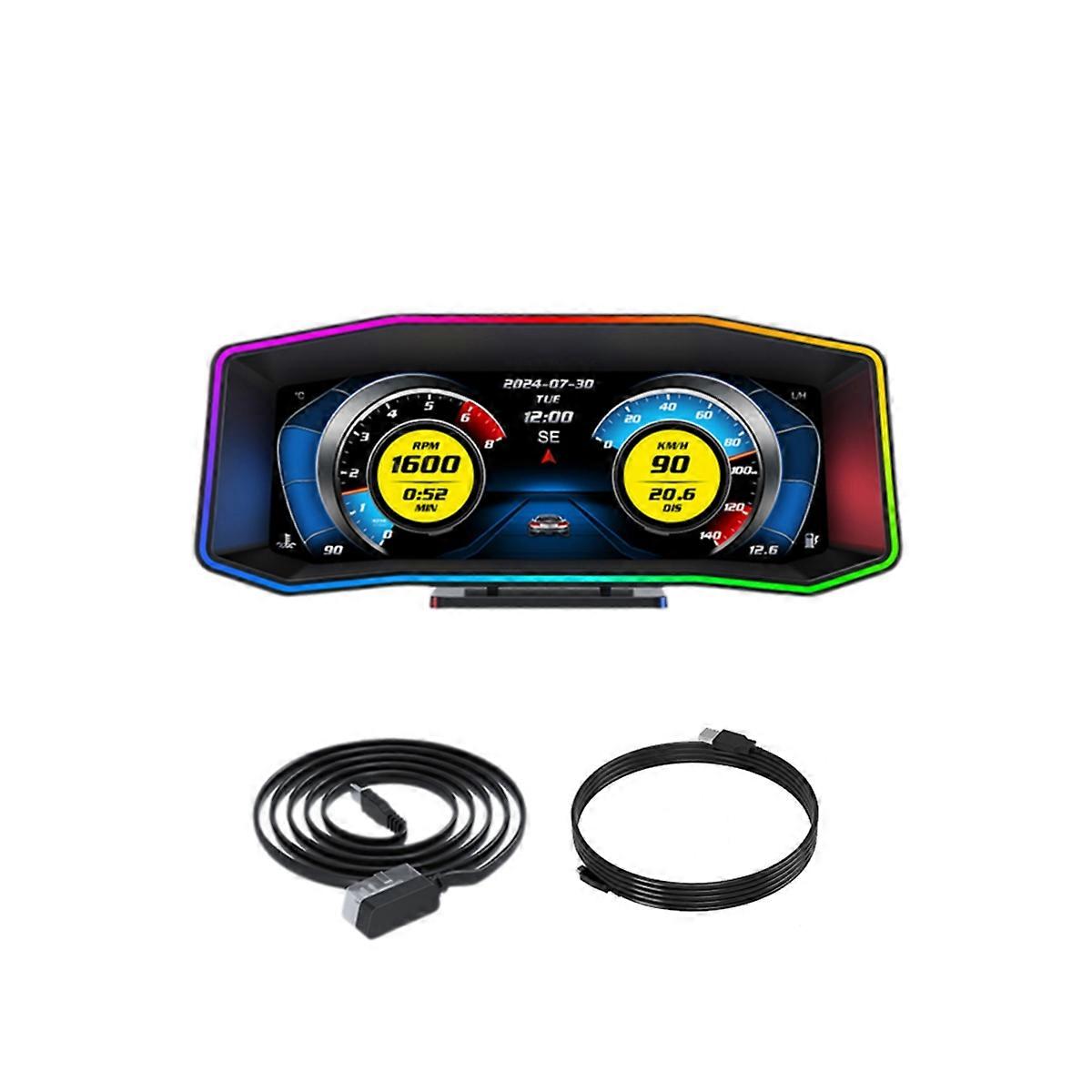 P4 OBD+GPS HUD 6.2 Inch LCD Screen Head Up Display Multi-Function Smart Speed Turbine Accelerometer