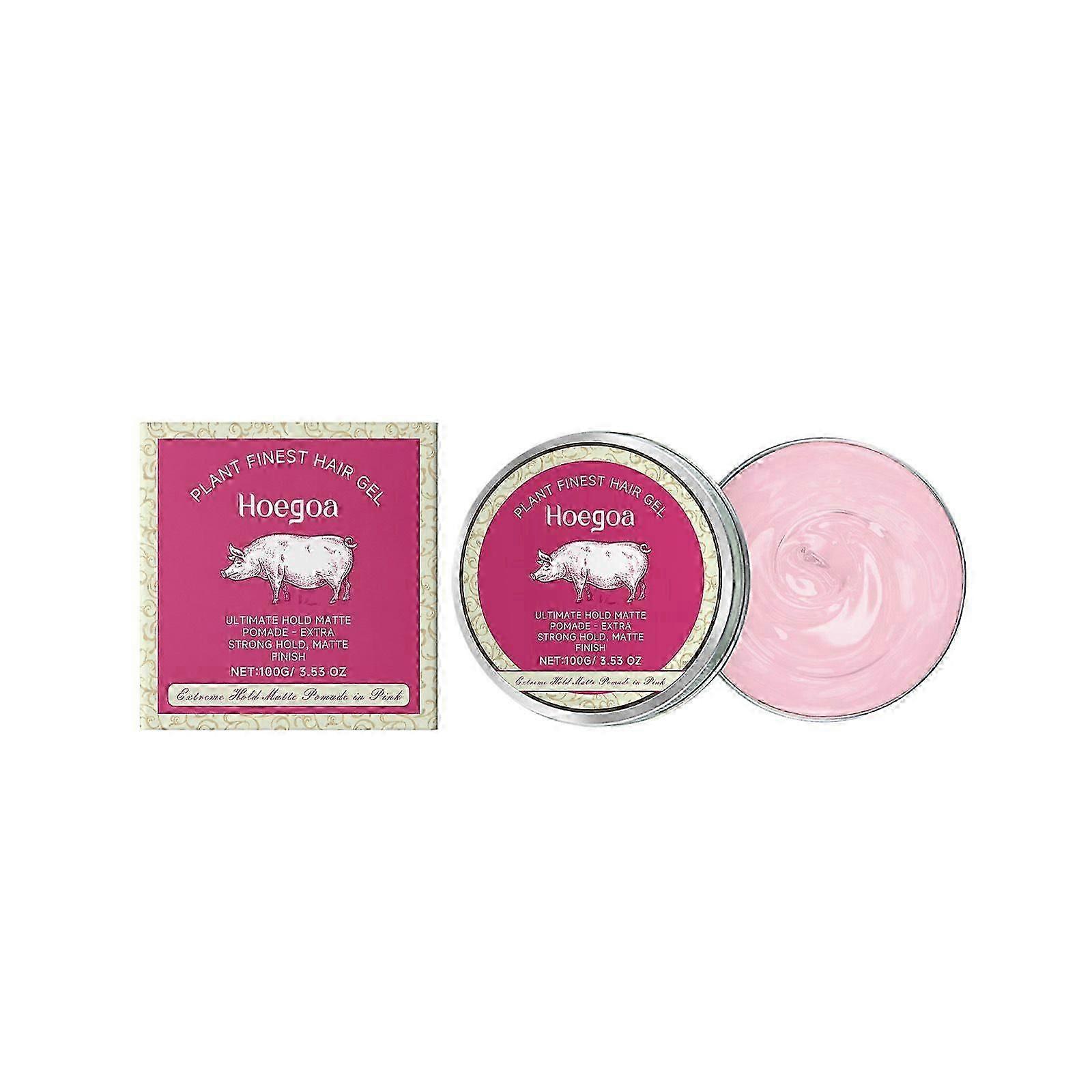 Hoegoa Pink Styling Pomade Styling Refreshing Oil Control Disposable Head Easy To Clean Pomade