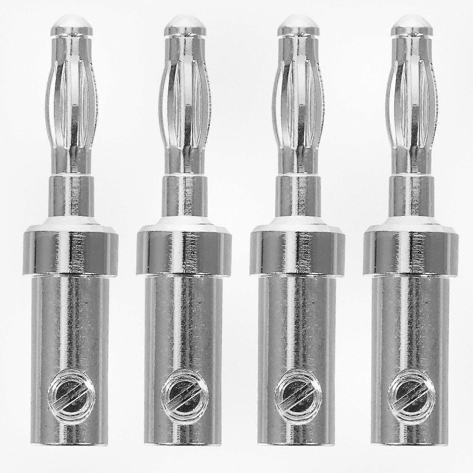 4mm Banana Plug Connector Set for Audio Video Receiver with Silver Plated Contact 4 Pieces