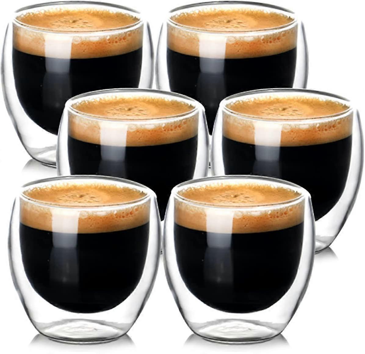 Creano Set Of 6 Double-Walled Espresso Cups Floating Thermos Effect Coffee Cups Espresso Cups