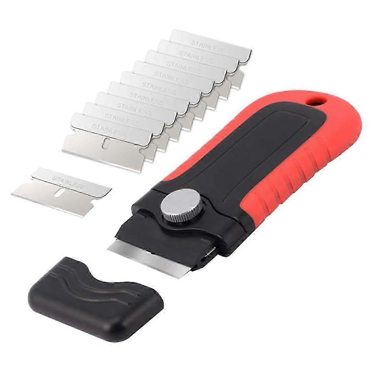 Locking Blade Scraper with Safety Cap, Glass Cooktop Scraper Paint and Old Label