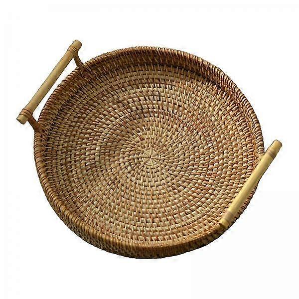 2x 3 Size Breakfast Hand-Woven Bread with Handle Round