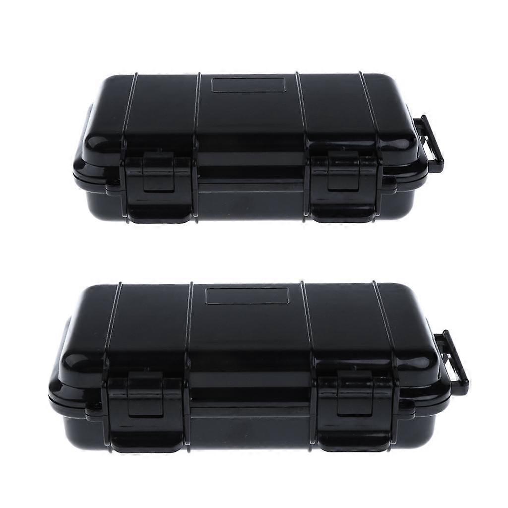 2pcs Portable Outdoor Shockproof Waterproof Survival Storage Case Box S + L
