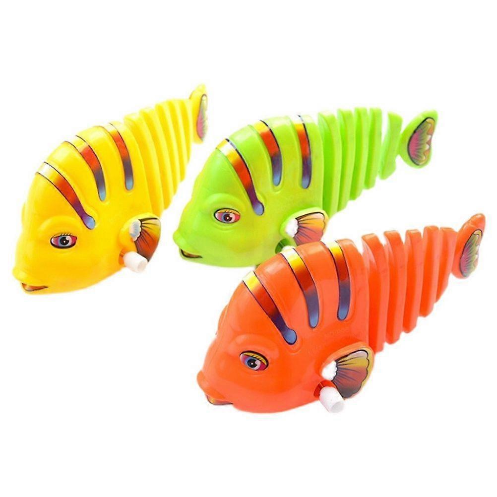 3pcs Clockwork Cartoon Swinging Fish Toys Wind up Wiggle Fish Toys Clockwork Swinging Toy