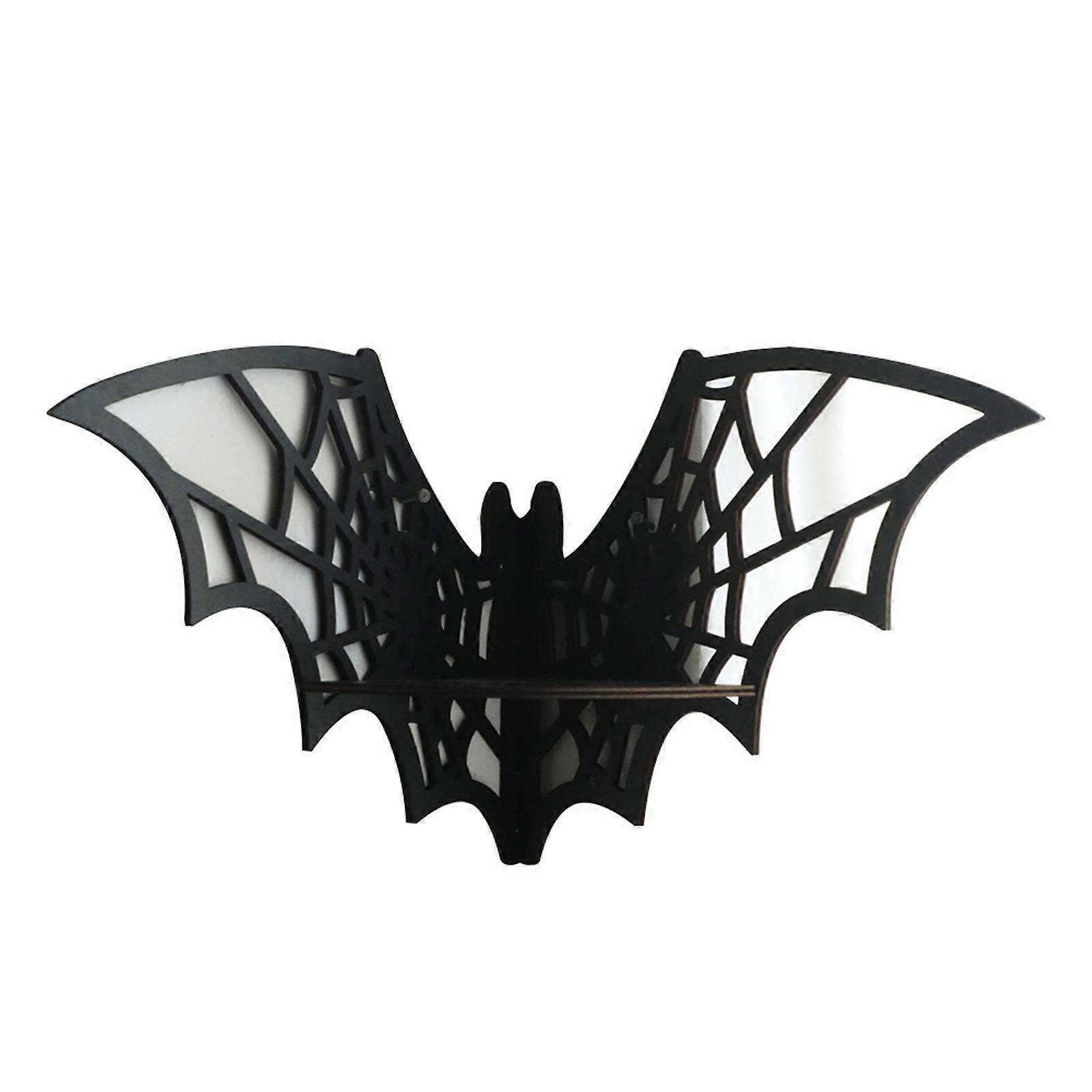 Festival Wood Spiderweb Shape Wall Mount Shelf for Halloween Decors Wall Floating Shelf Hanging Storage Rack for Party