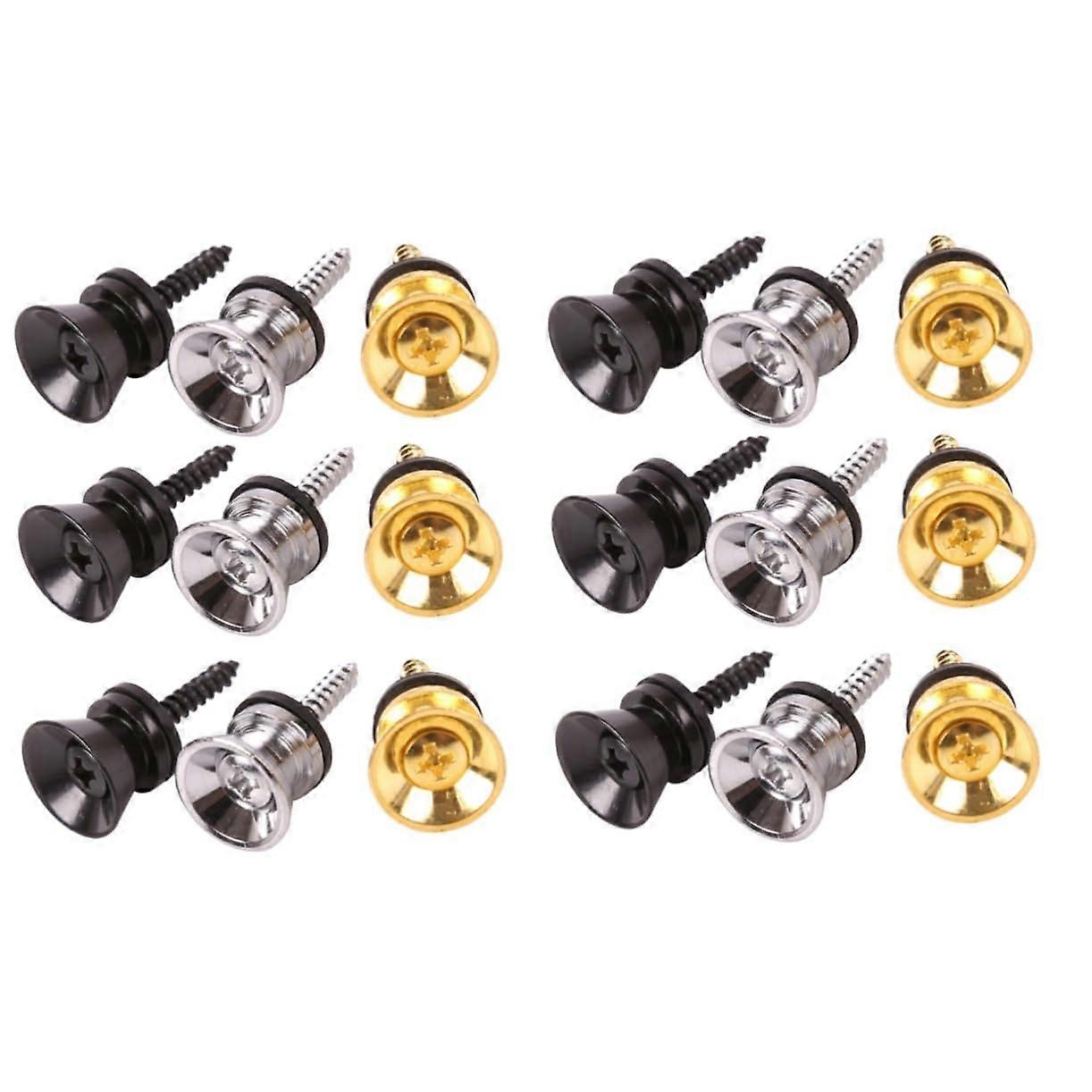 2sets Rock Locks Guitar Strap Buckle Bass Guitar Straps for Men Button Secure Locking System 9pcs2