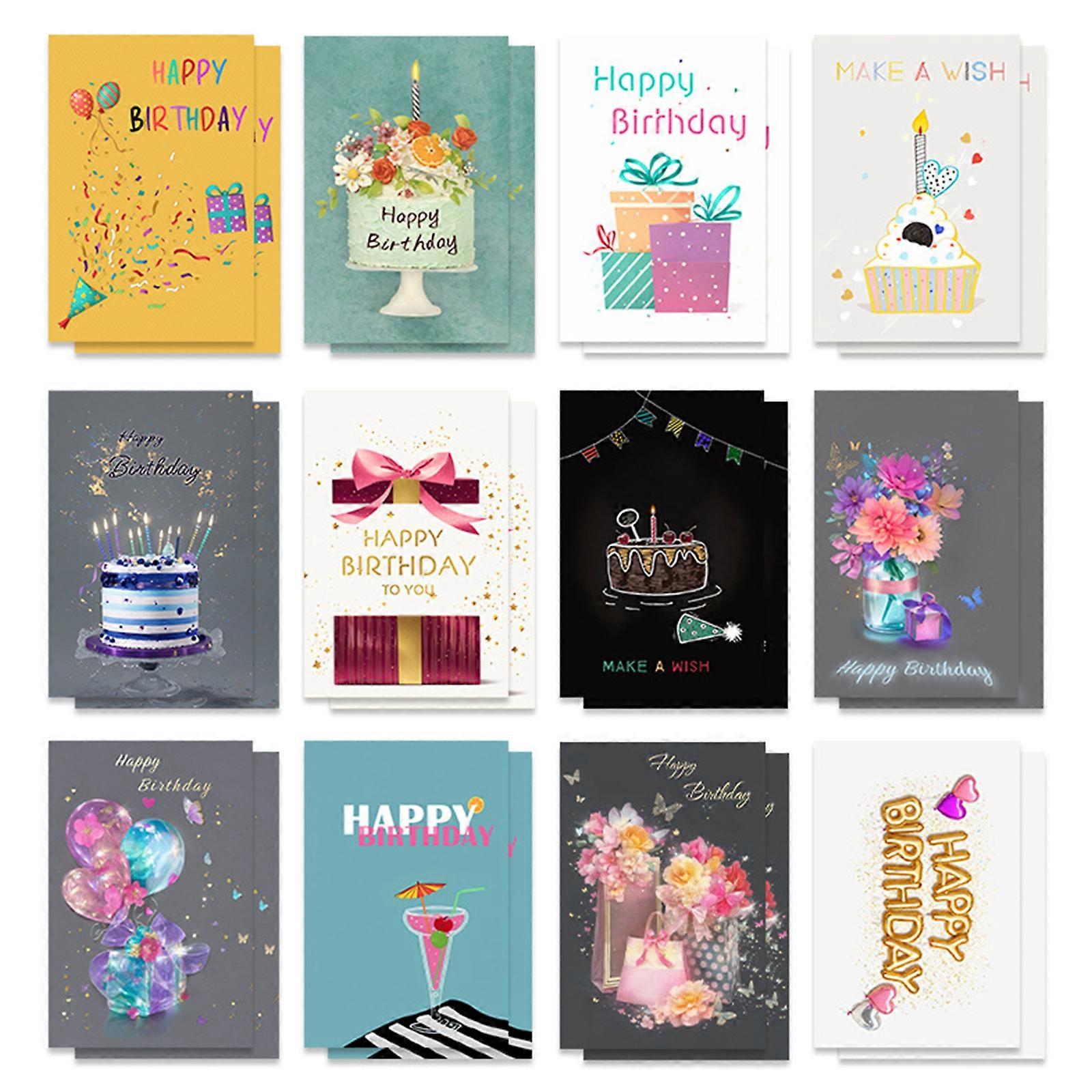 Handmade Blessing Card Colorful Birthday Greeting Card with Envelope Unique Pattern Surprise Card for Friend and Family