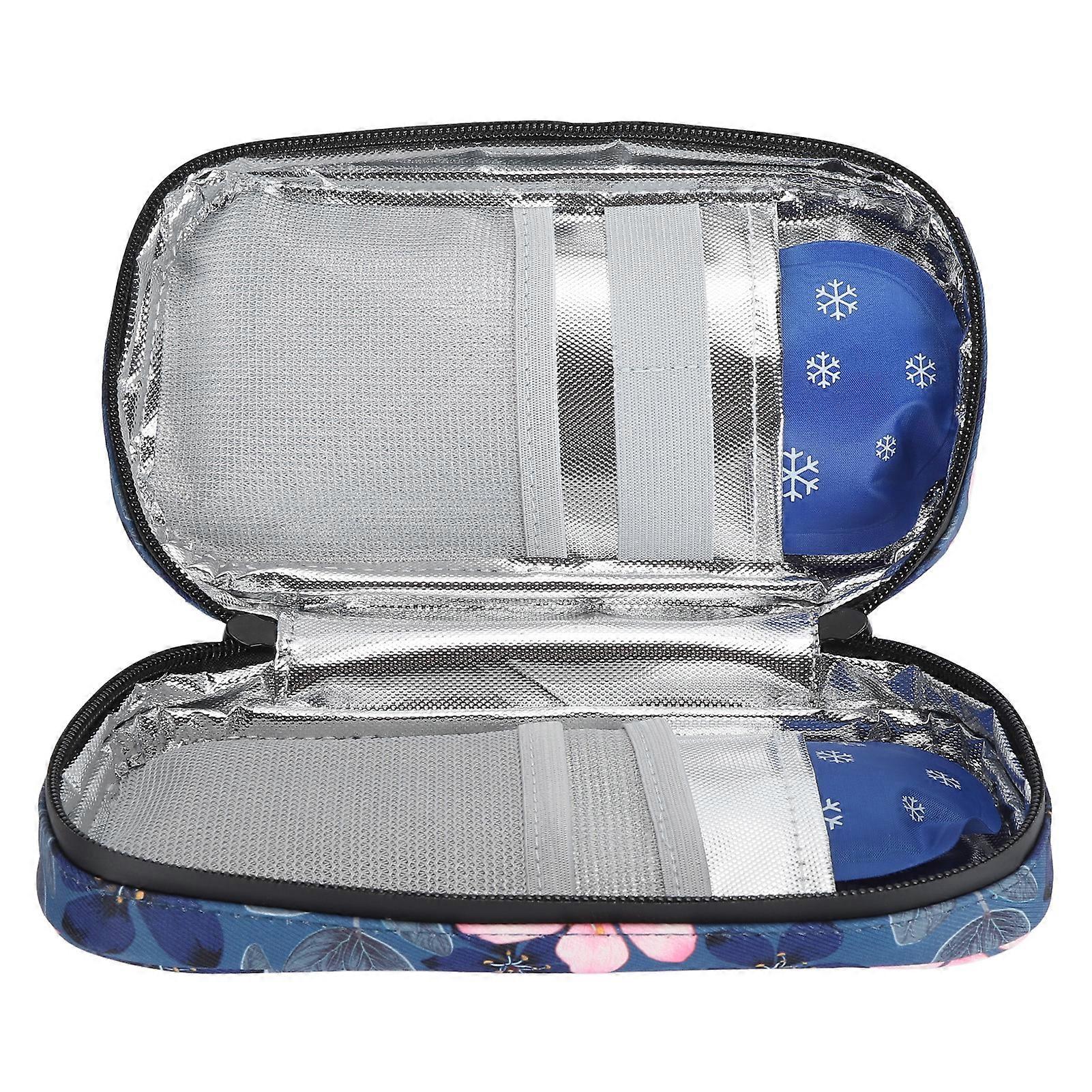 Insulin Cooler Case Insulated Portable Insulin Cooling Travel Bag with 2 Ice Pack for Insulin Pen Medication Type 1