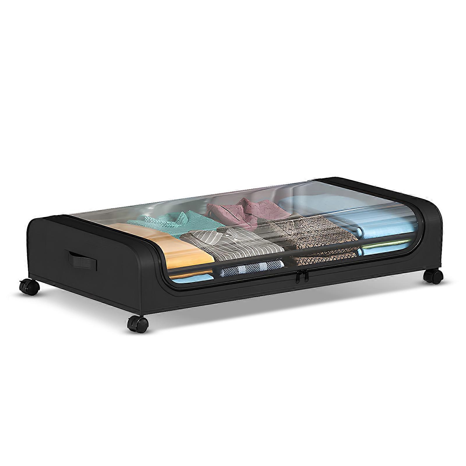 Under Bed Storage Container 80x44x16cm Black Grey, 1 or 2 Pack