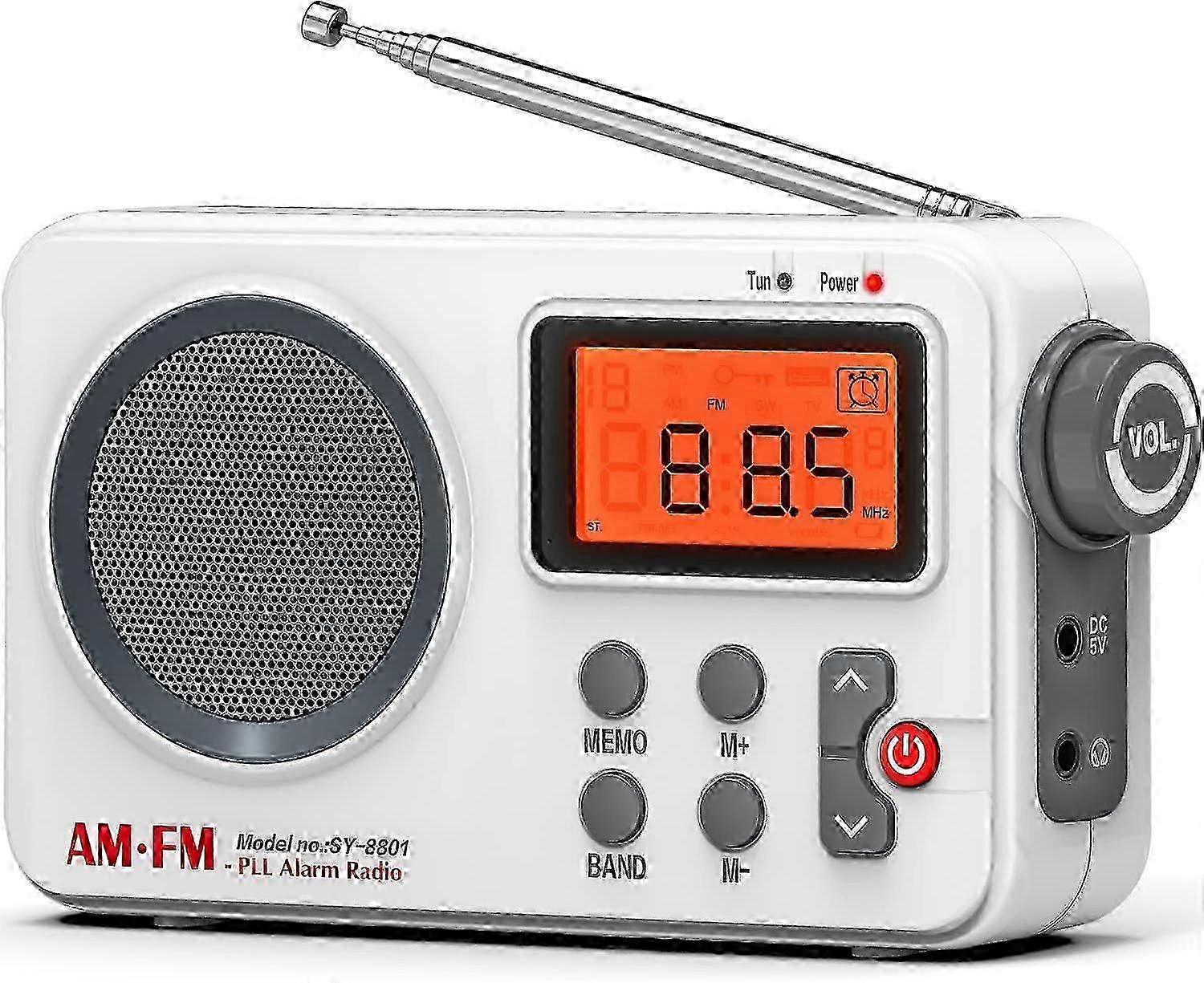 Fm / am (mw) portable radio, small portable radio, transistor radio with excellent reception and high sound quality, syn