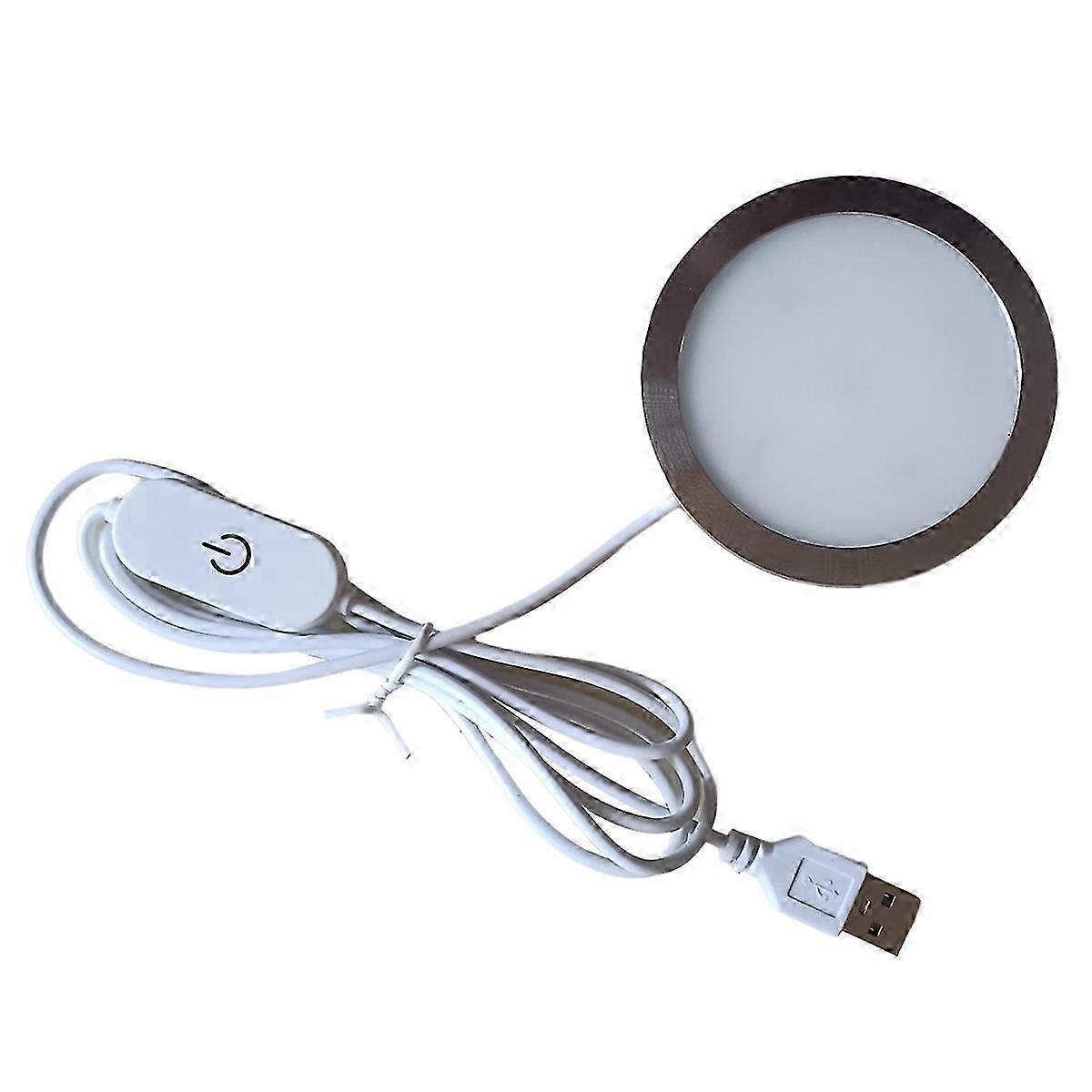 LED Under Cabinet Puck Light 5V USB Switch, White