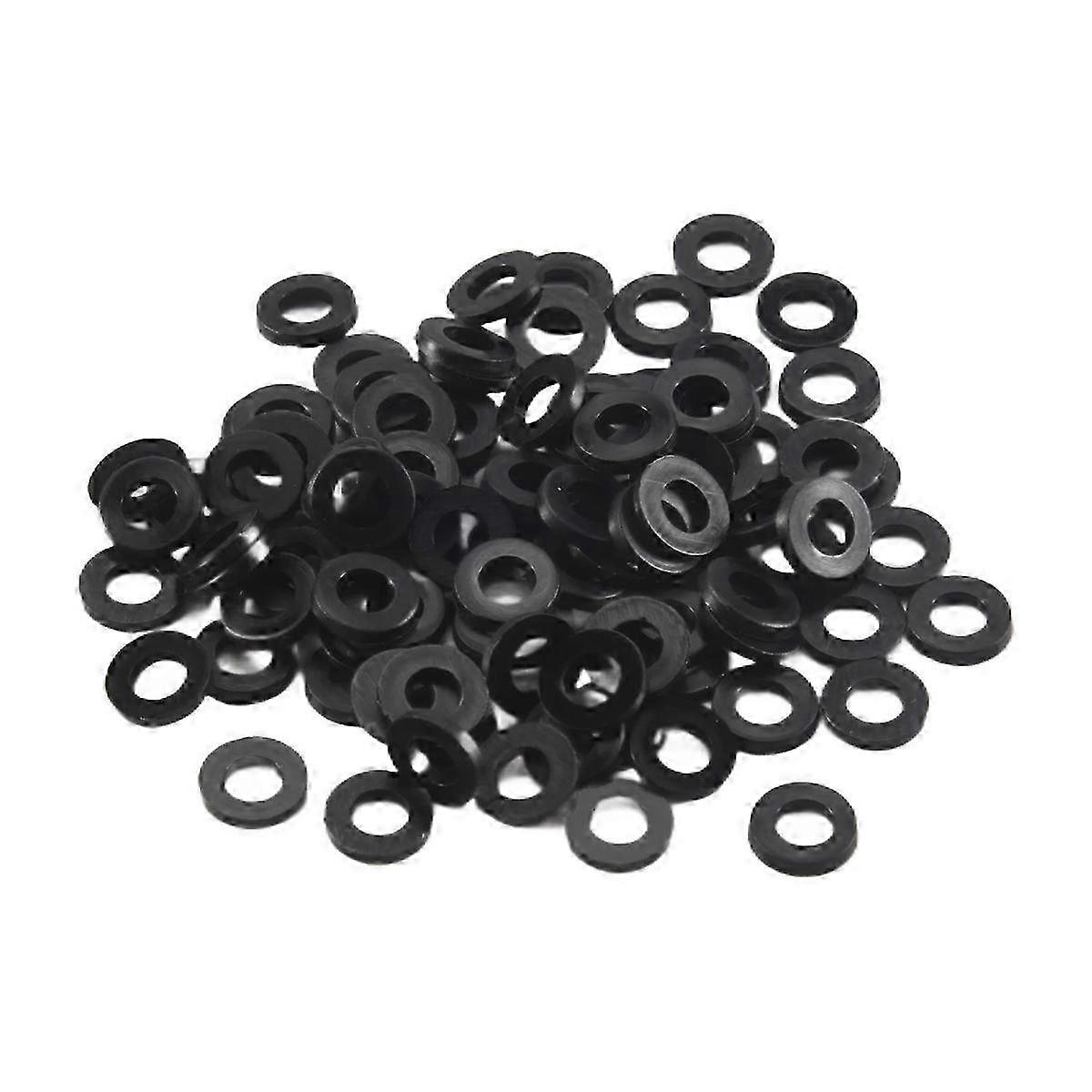 M3 x 6mm x 1mm Nylon Flat Insulating Washers Gaskets Spacers Black 200PCS Edition 0708