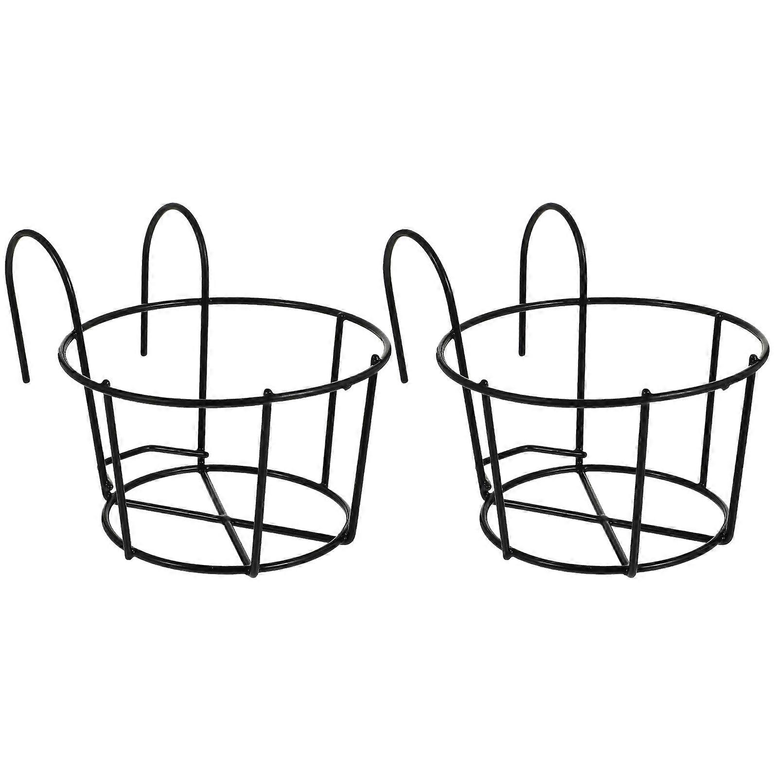 2pcs Small Bonsai Hanging Basket Flowerpot Holder with Hooks, Space Saving Plant Stand Bracket for Home, Office, or Balcony, Durable Frame with Water