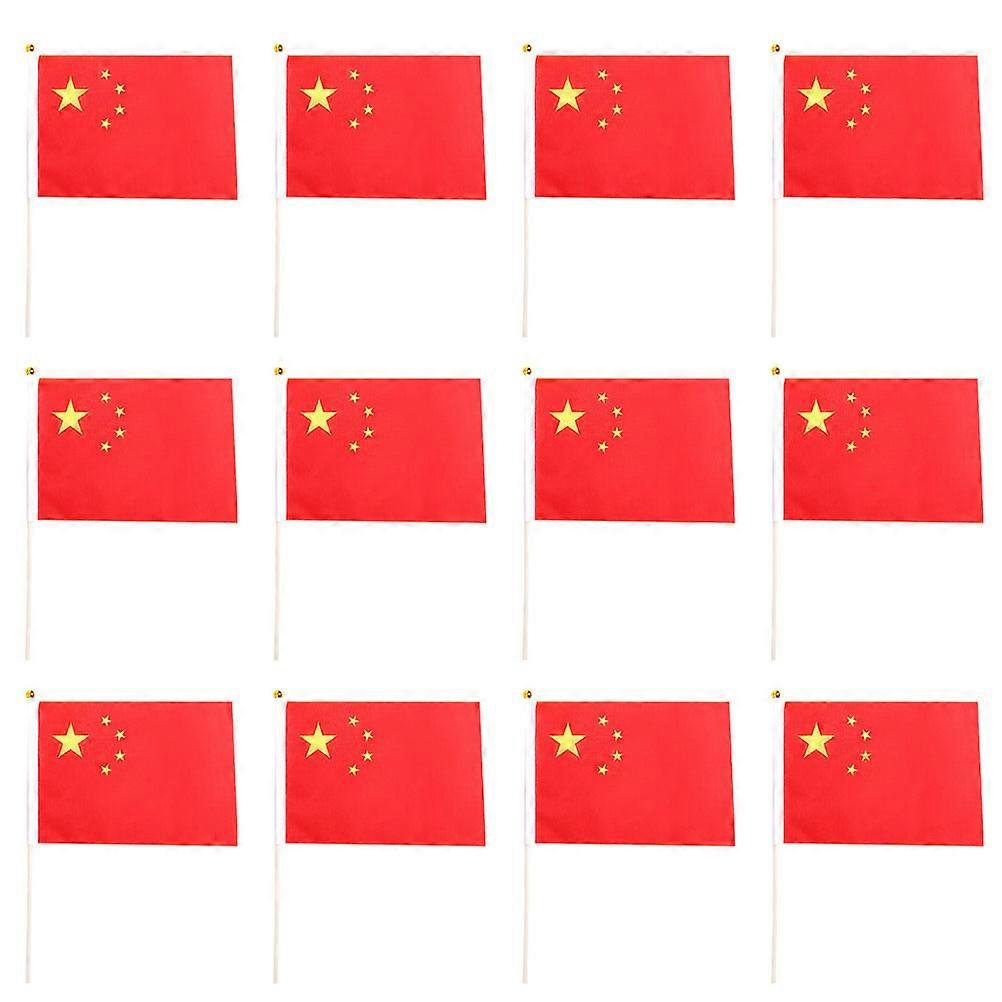 50pcs Mini Handheld China Flags in Polyester with Sticks for Party, Festival and Home Decor Displays