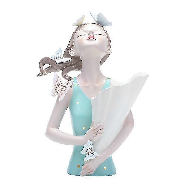 2025 Girl Figurines Flower Vase, Resin Girl Statue Sculpture Floral Flower Pots