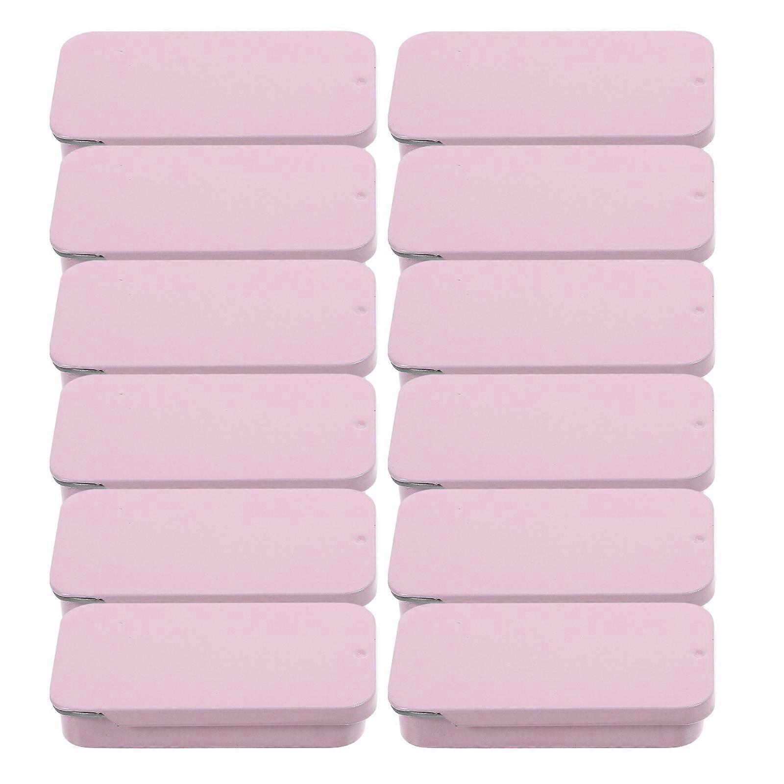 Tinplate Boxes Sliding Lid Tin Containers Outdoor Activities Minimalist Style 12Pack