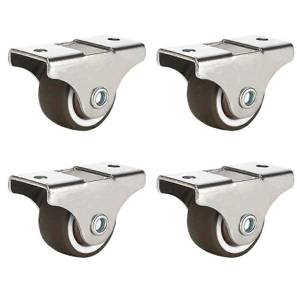 Swivel Casters, 4 Pieces 1.5 Inch Low Profile Rubber Casters for Cart Drawer