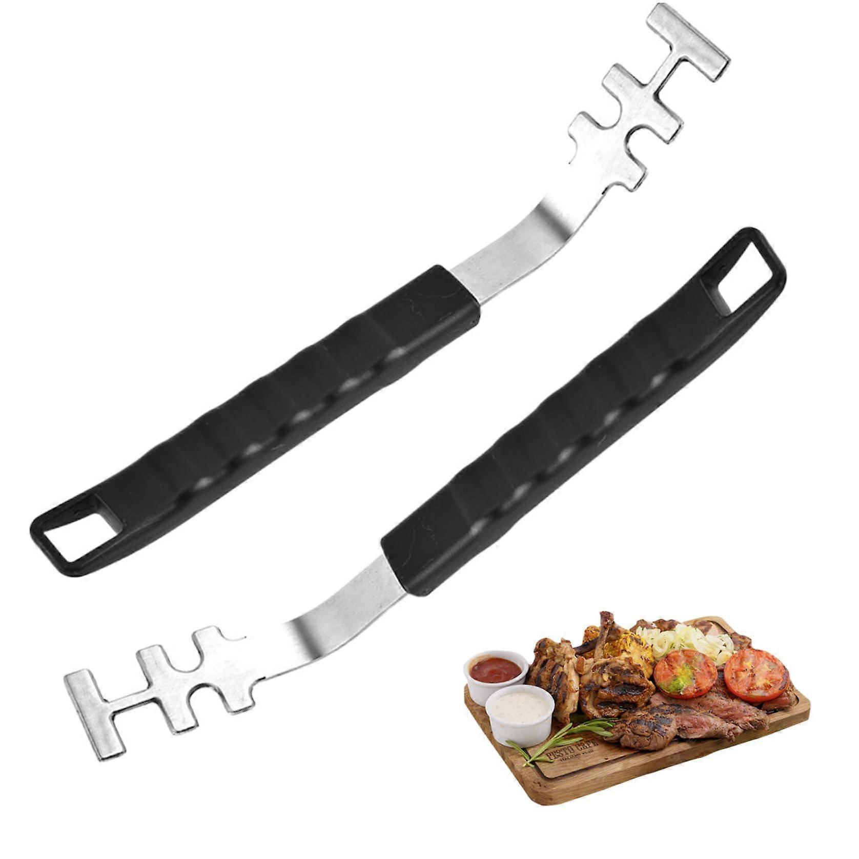 Grill Grate Lifter 2 Pieces Stainless Steel with PP Handle for BBQ