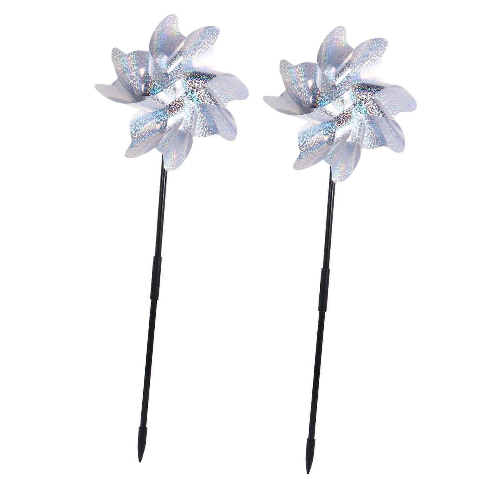 2 x Garden Wind Spinner Bird Repellent for Outdoor Use for Garden and Simple Colourful Design Ref: 3147