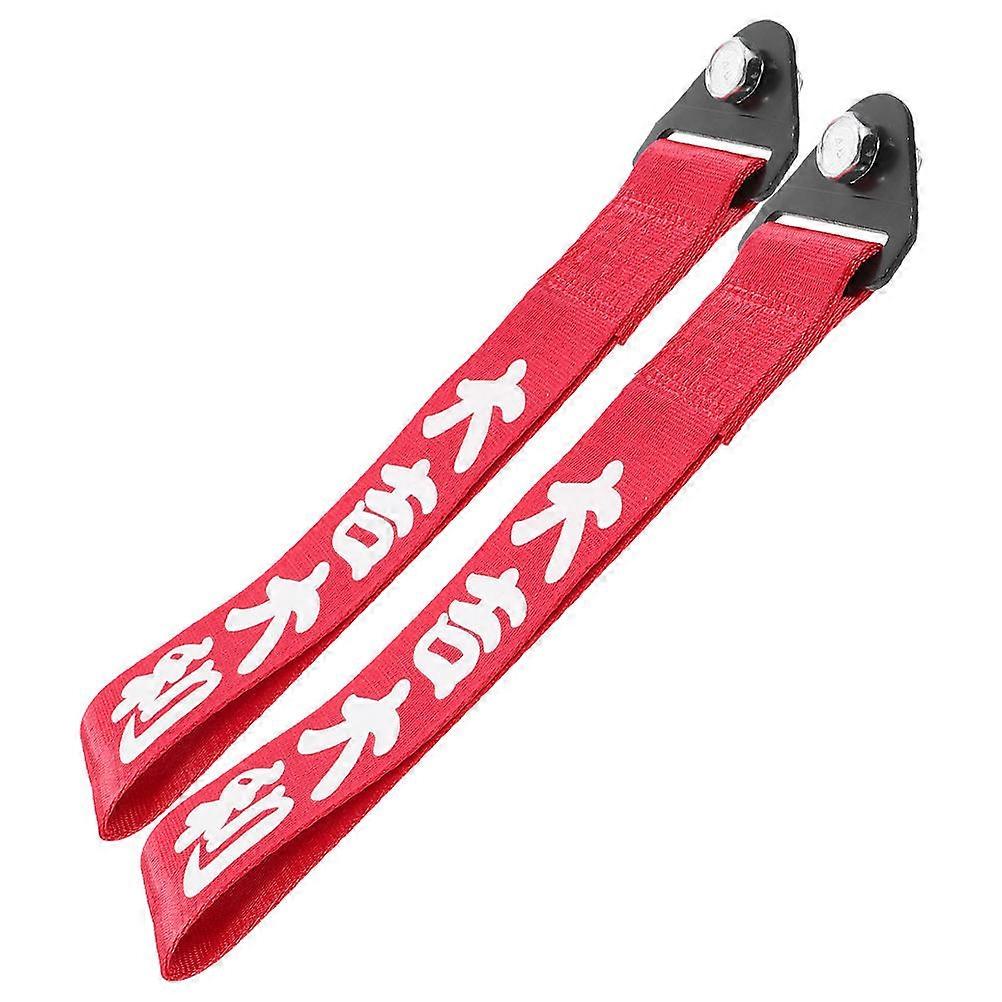 Utility Trailer Accessories Car Towing Strap Red Color Trendy Design For Emergency Towing And Recovery 2Pcs